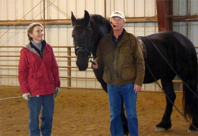 Carol and her Friesian